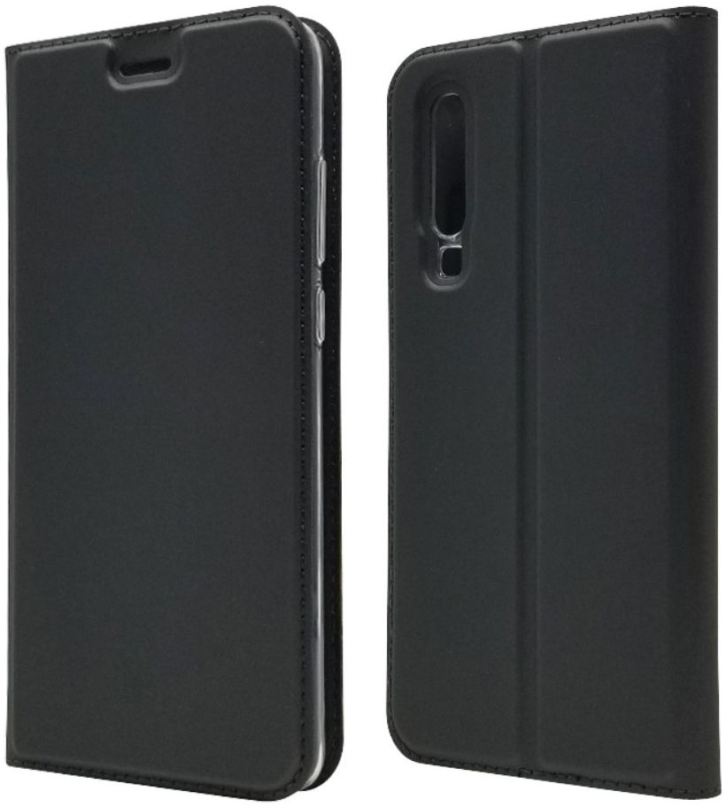 Huawei P30 Flip Hoesje met Kaart Houder Zwart afbeelding 1