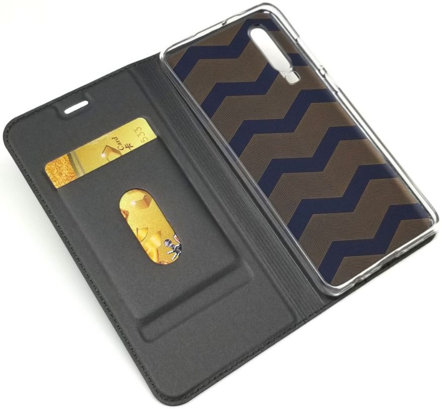 Huawei P30 Flip Hoesje met Kaart Houder Zwart afbeelding 2