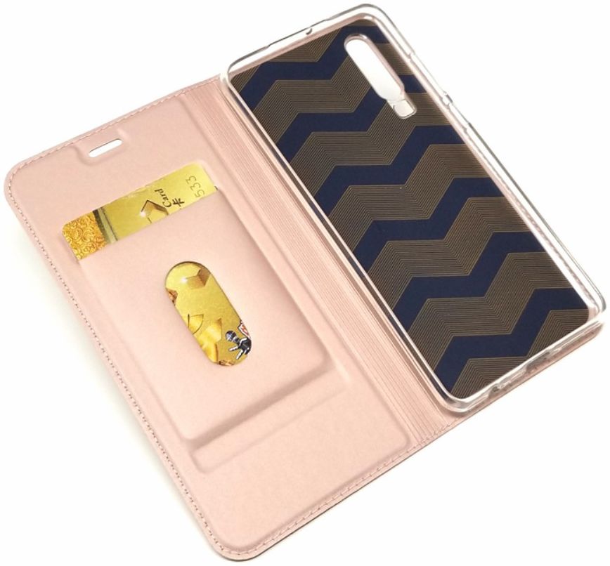 Huawei P30 Flip Hoesje met Kaart Houder Rose Goud afbeelding 2
