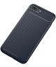 Apple iPhone 7 / 8 Plus Siliconen Carbon Hoesje Blauw
