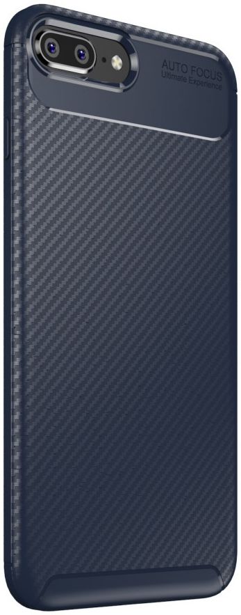 Apple iPhone 7 / 8 Plus Siliconen Carbon Hoesje Blauw afbeelding 2
