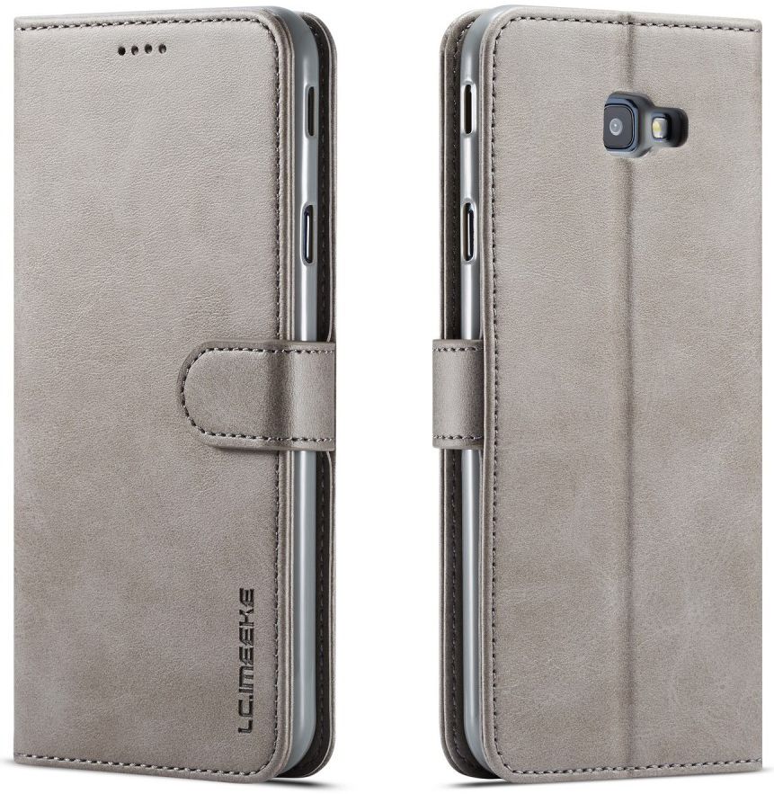 Samsung Galaxy J4 Plus Book Case Portemonnee Hoesje Grijs afbeelding 2