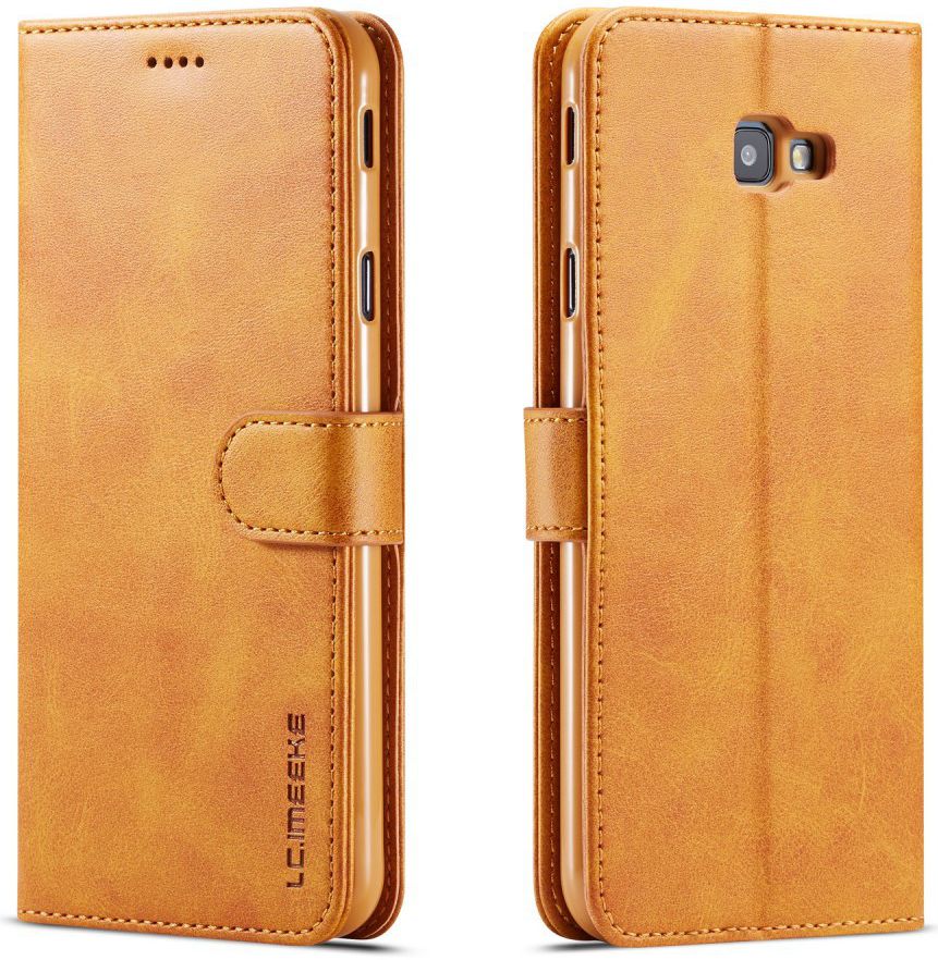 Samsung Galaxy J4 Plus Book Case Portemonnee Bookcase Hoesje Bruin afbeelding 2