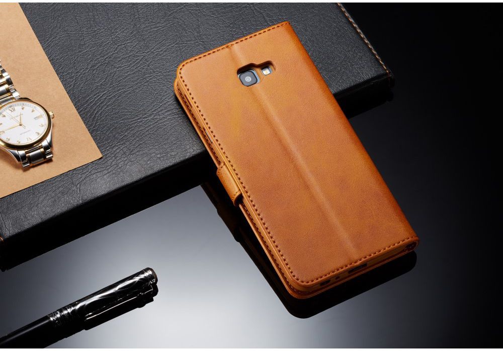 Samsung Galaxy J4 Plus Book Case Portemonnee Bookcase Hoesje Bruin afbeelding 6