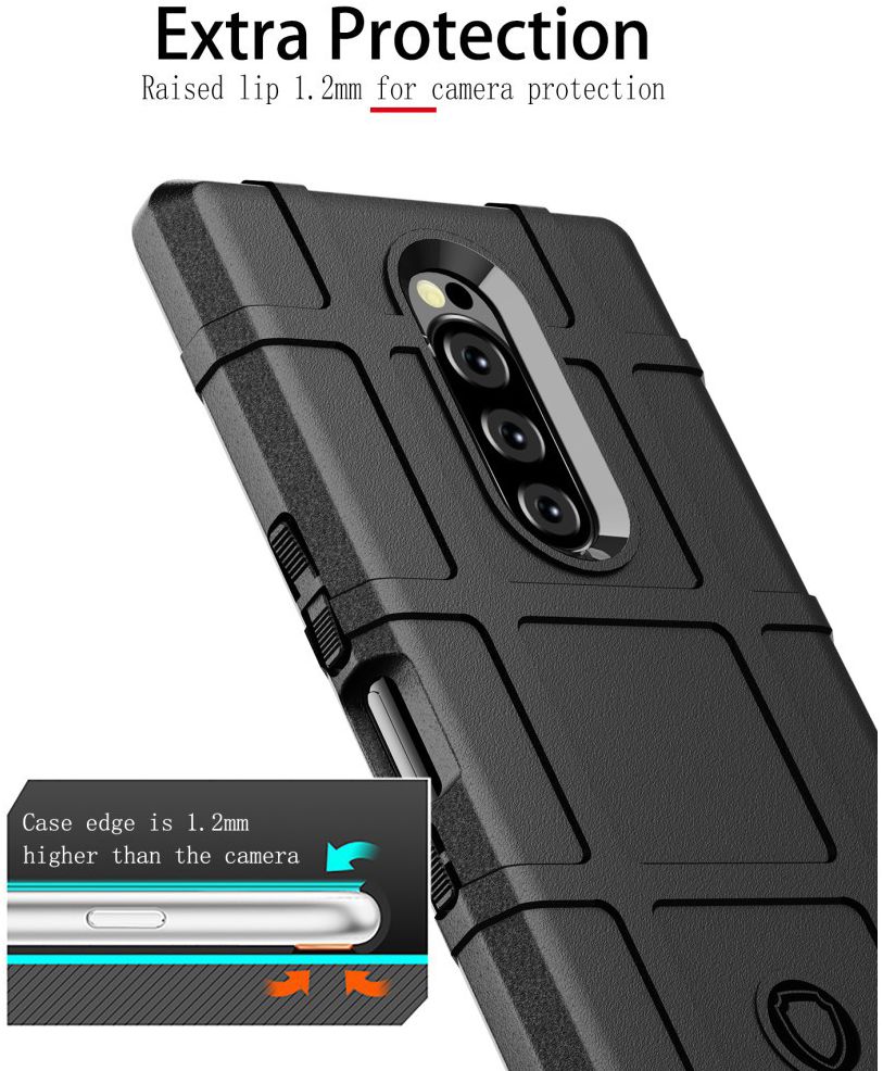 Sony Xperia 1 Anti-Shock Hybride Hoesje Zwart afbeelding 11