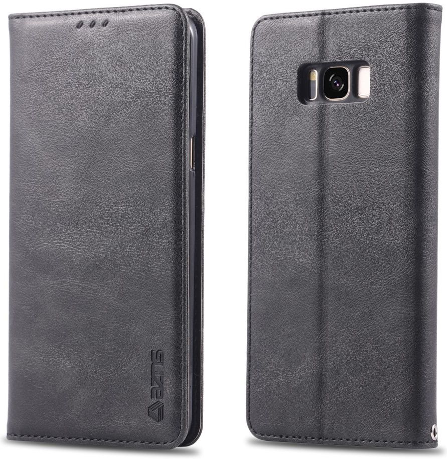 AZNS Samsung Galaxy S8 Stand Portemonnee Hoesje Grijs afbeelding 2