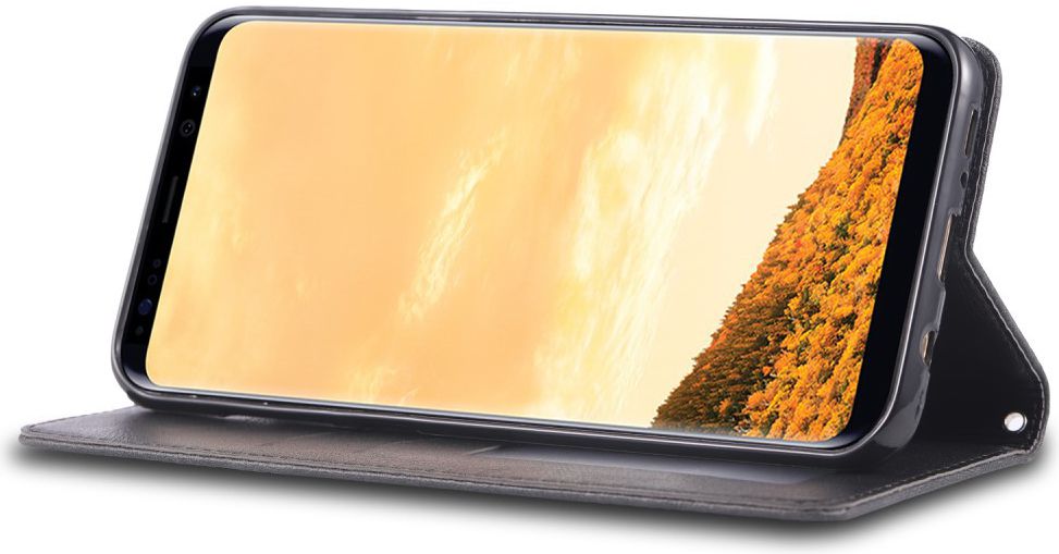 AZNS Samsung Galaxy S8 Stand Portemonnee Hoesje Grijs afbeelding 4
