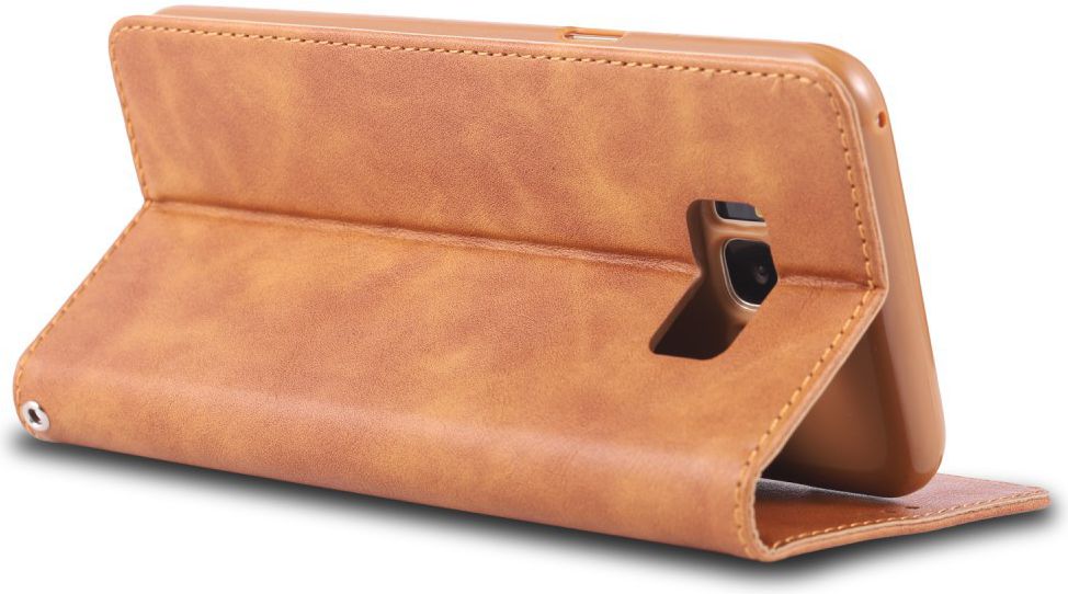 AZNS Samsung Galaxy S8 Leren Stand Portemonnee Hoesje Bruin afbeelding 7