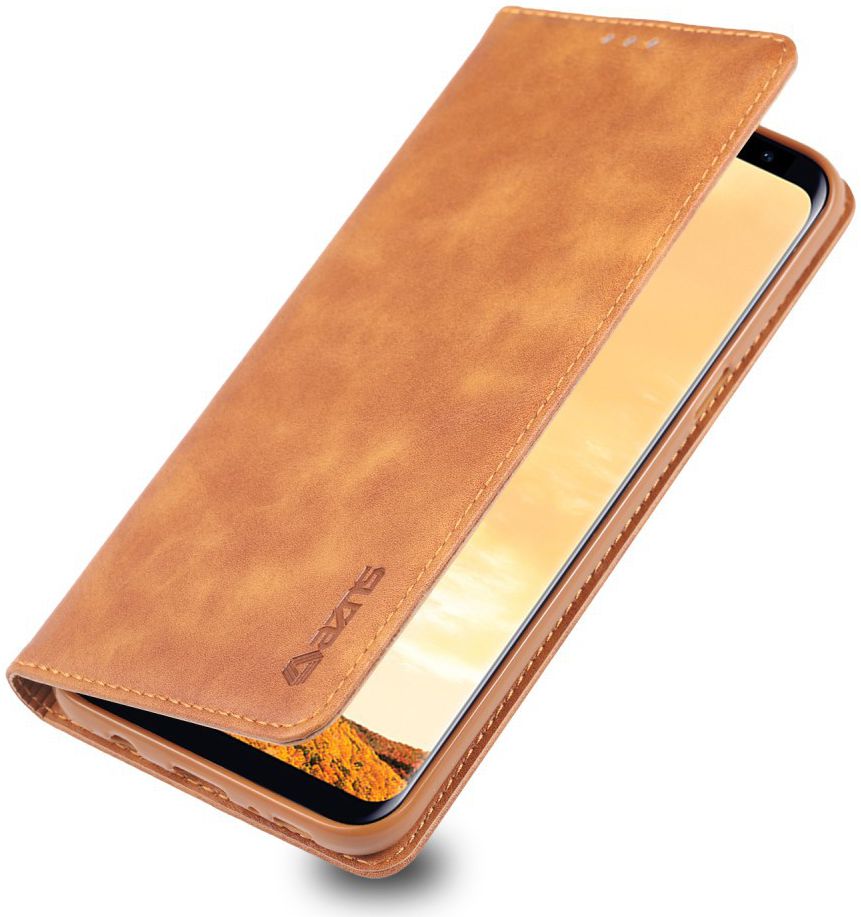AZNS Samsung Galaxy S8 Leren Stand Portemonnee Hoesje Bruin afbeelding 1