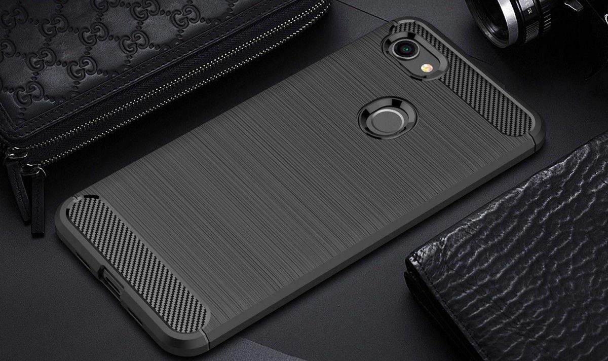 Google Pixel 3A XL Geborsteld TPU Hoesje Zwart afbeelding 4