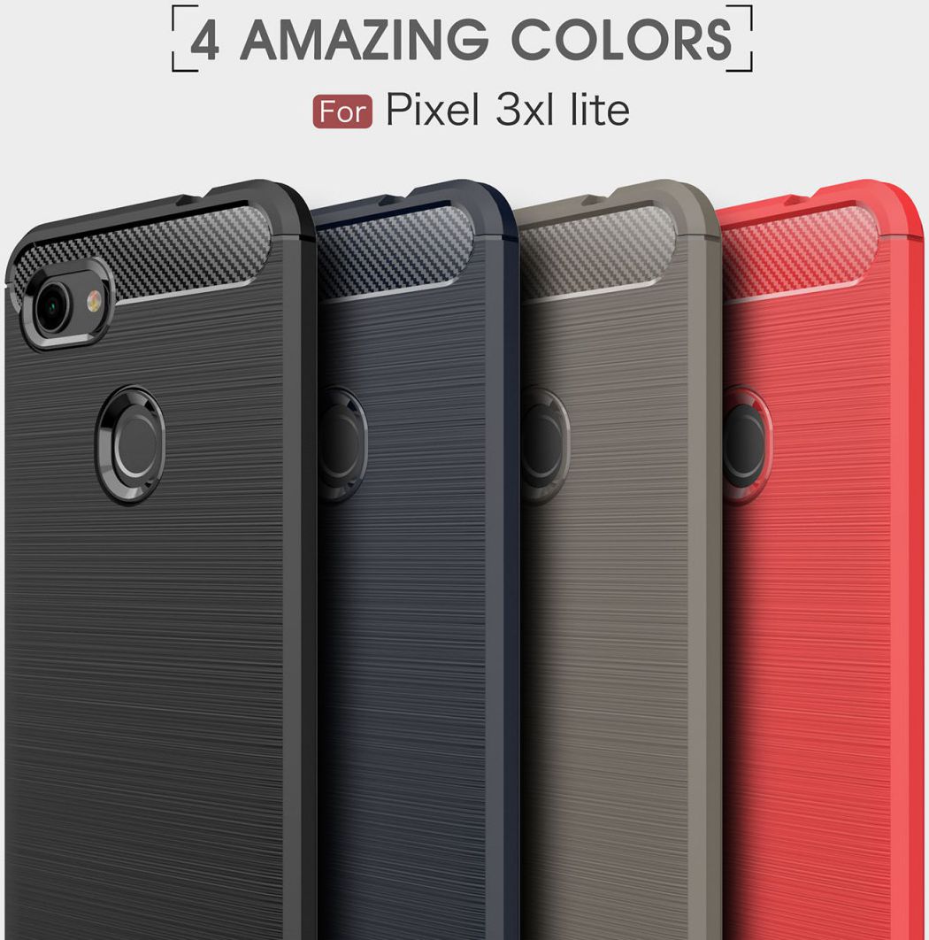 Google Pixel 3A XL Geborsteld TPU Hoesje Blauw afbeelding 5