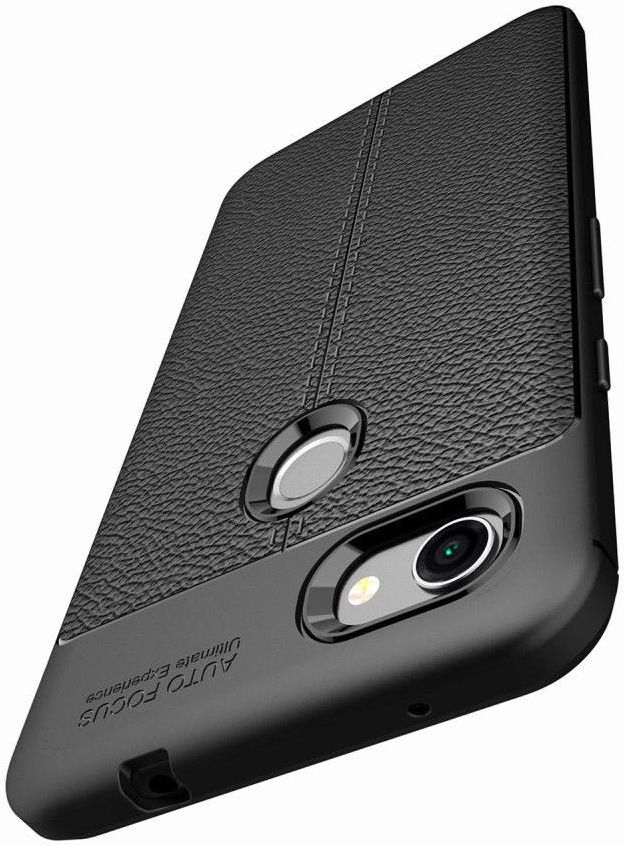 Google Pixel 3A XL Litchi Texture TPU Hoesje Zwart afbeelding 6