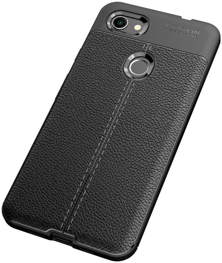 Google Pixel 3A XL Litchi Texture TPU Hoesje Zwart afbeelding 4