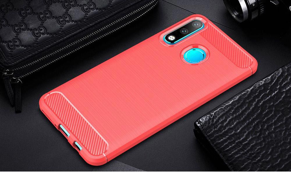 Huawei P30 Lite Geborsteld TPU Hoesje Rood afbeelding 2