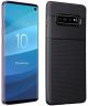 Samsung Galaxy S10 Plus Siliconen Carbon Triangle Hoesje Zwart