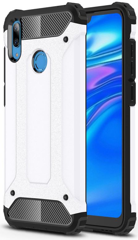 Huawei Y7 (2019) Hybride Armor Hoesje Wit afbeelding 1