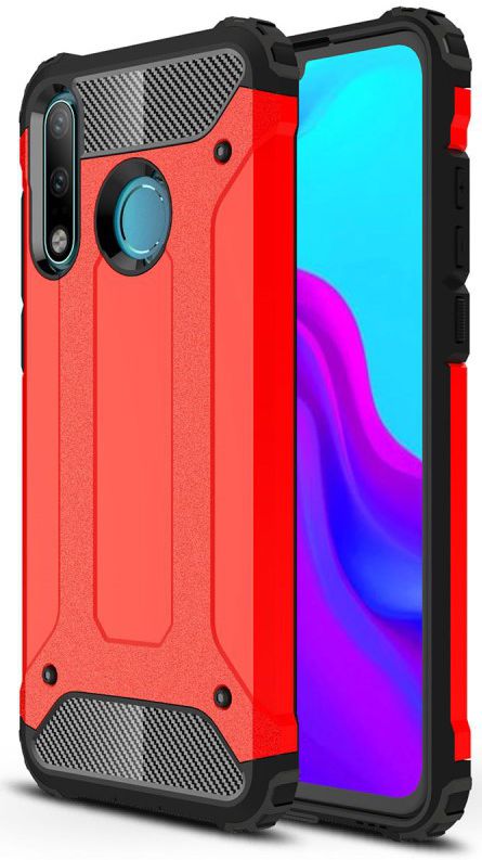 Huawei P30 Lite Hoesje Shock Proof Hybride Backcover Rood afbeelding 1