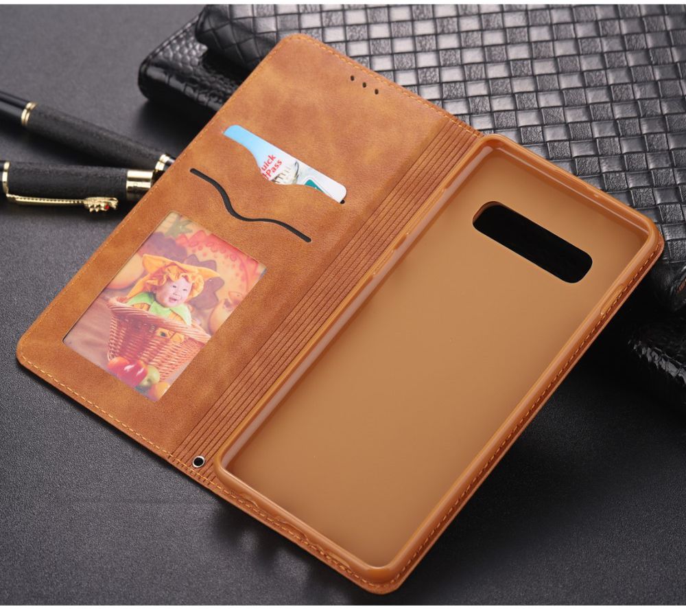 Samsung Galaxy S10 Plus Leren Stand Portemonnee Hoesje Bruin afbeelding 5