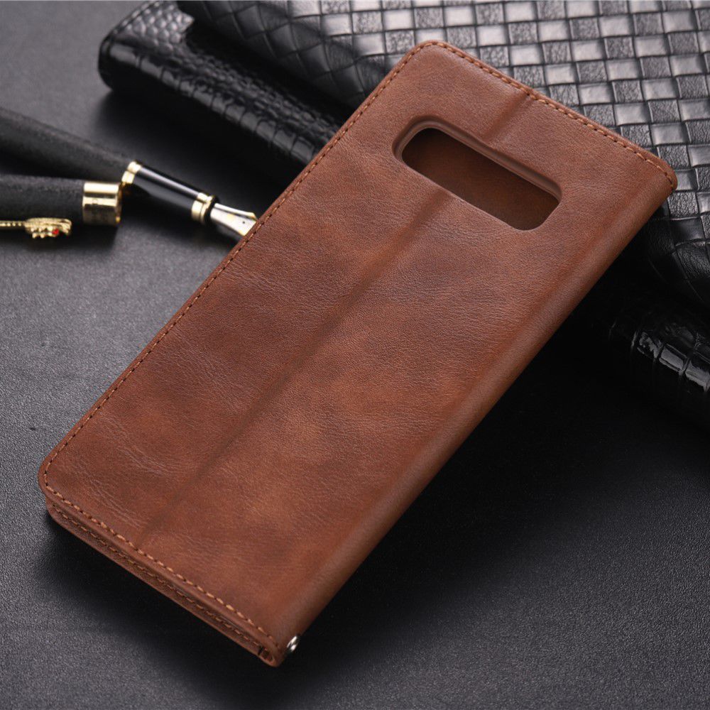 Samsung Galaxy S10 Plus Leren Stand Portemonnee Hoesje Coffee afbeelding 5
