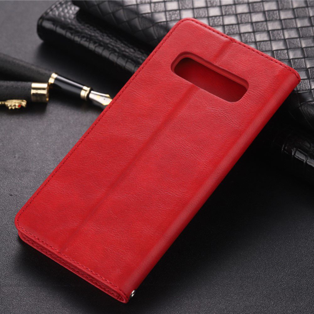Samsung Galaxy S10 Plus Leren Stand Portemonnee Hoesje Rood afbeelding 3