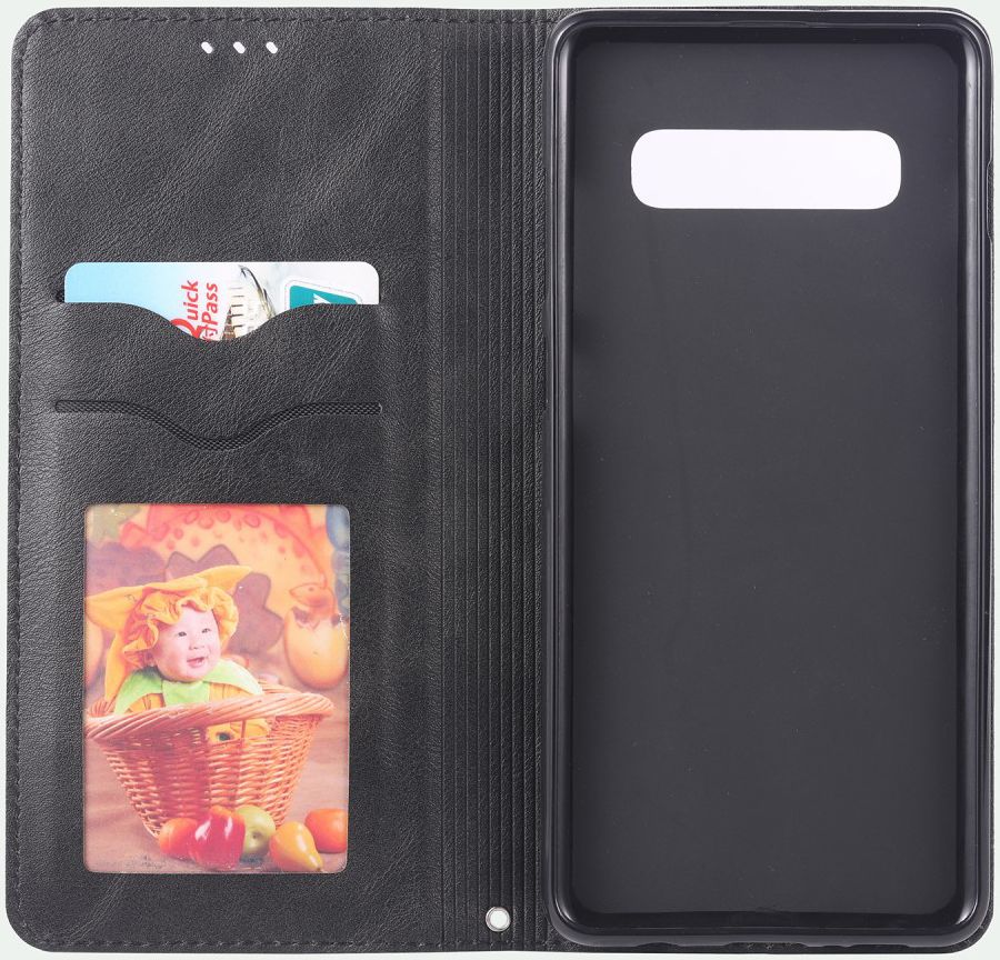 Samsung Galaxy S10E Leren Stand Portemonnee Hoesje Zwart afbeelding 2