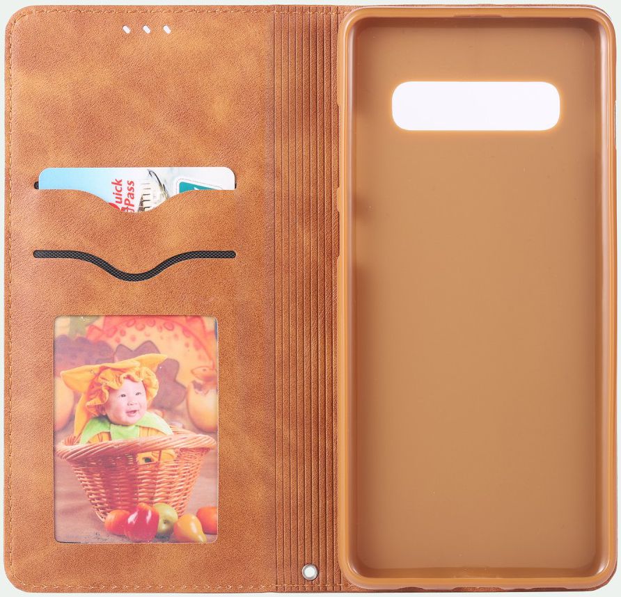 Samsung Galaxy S10E Leren Stand Portemonnee Hoesje Bruin afbeelding 2
