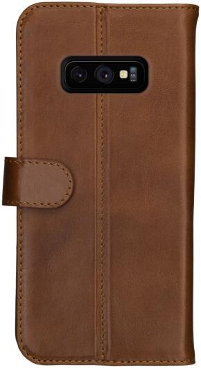 Rosso Deluxe Samsung Galaxy S10E Hoesje Echt Leer Book Case Bruin afbeelding 9