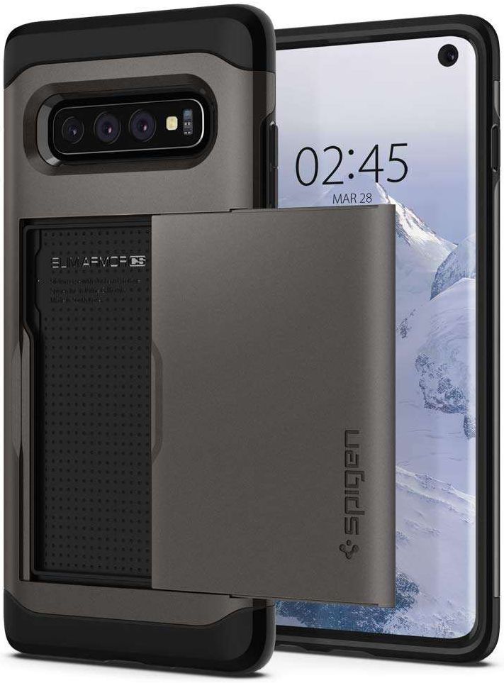 Spigen Slim Armor Card Holder Case Samsung Galaxy S10 Hoesje Gunmetal afbeelding 15