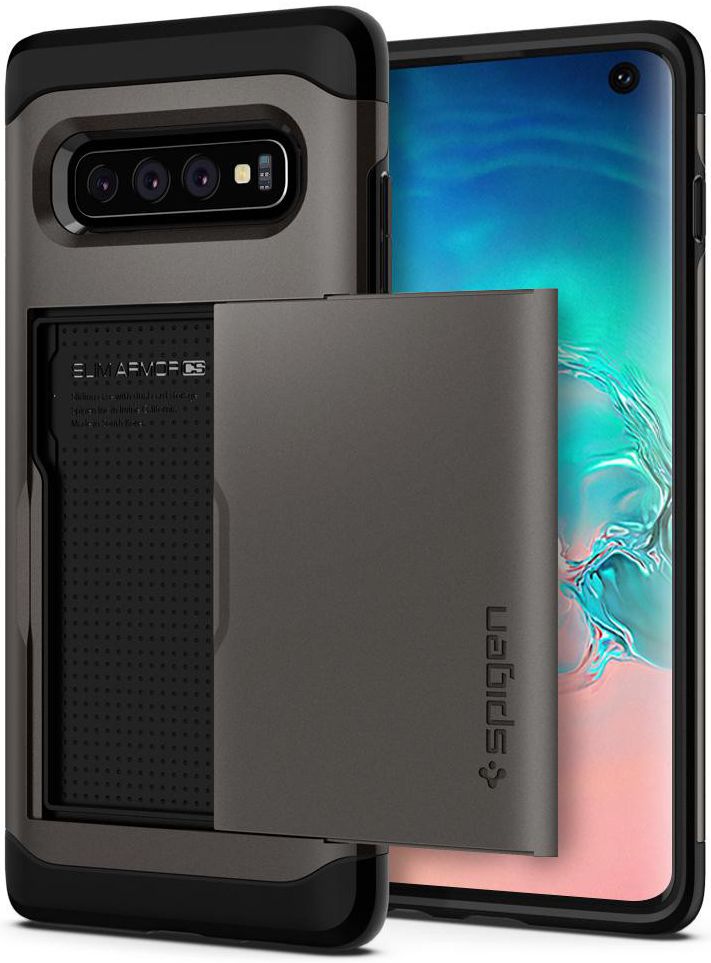 Spigen Slim Armor Card Holder Case Samsung Galaxy S10 Hoesje Gunmetal afbeelding 1