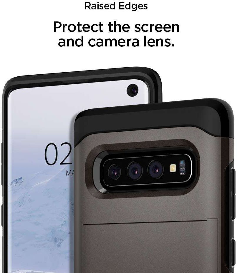Spigen Slim Armor Card Holder Case Samsung Galaxy S10 Hoesje Gunmetal afbeelding 5