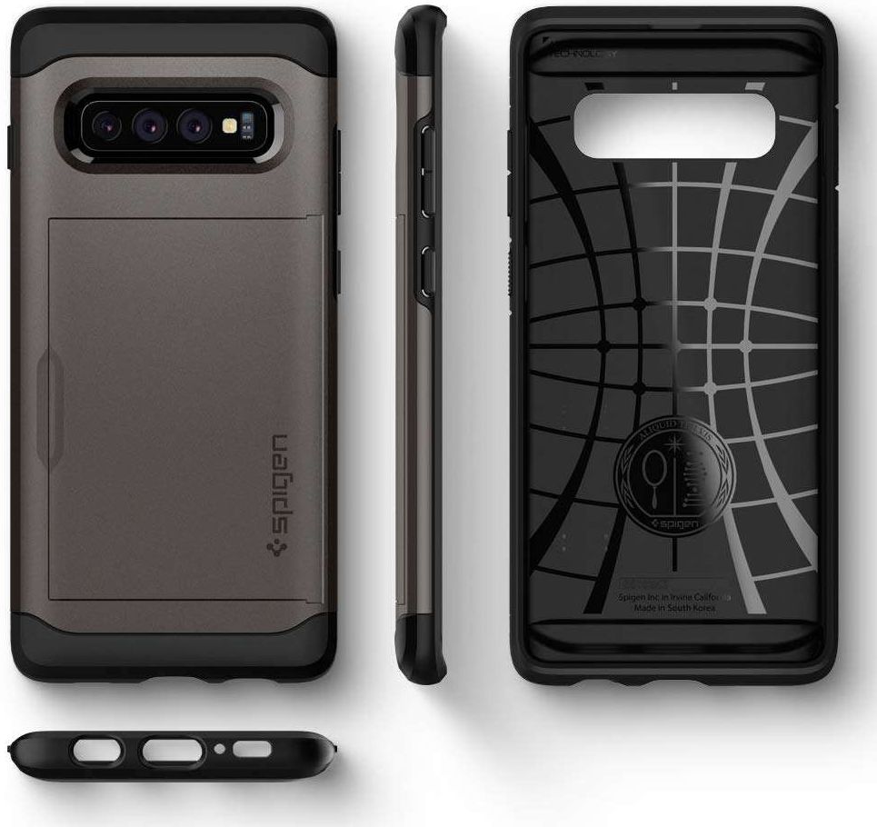 Spigen Slim Armor Card Holder Case Samsung Galaxy S10 Hoesje Gunmetal afbeelding 14