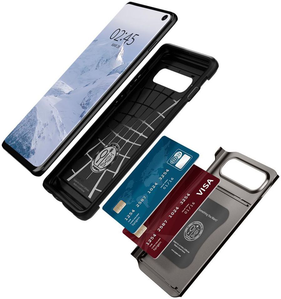 Spigen Slim Armor Card Holder Case Samsung Galaxy S10 Hoesje Gunmetal afbeelding 8