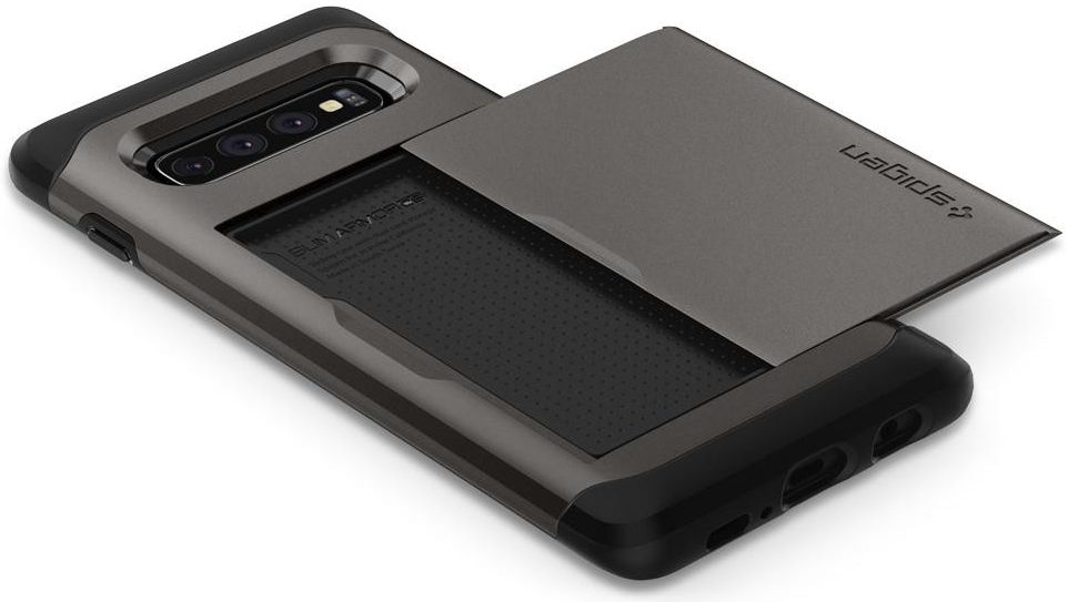Spigen Slim Armor Card Holder Case Samsung Galaxy S10 Hoesje Gunmetal afbeelding 9