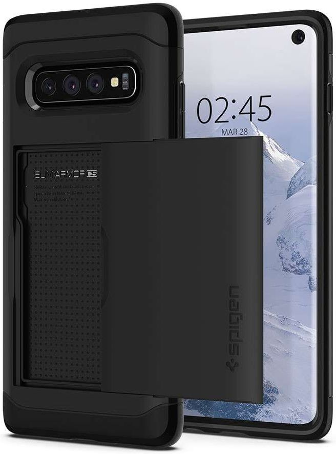 Spigen Slim Armor Card Holder Case Samsung Galaxy S10 Hoesje Zwart afbeelding 12