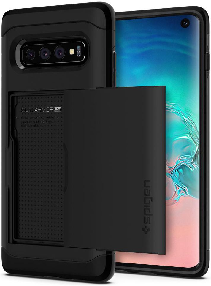 Spigen Slim Armor Card Holder Case Samsung Galaxy S10 Hoesje Zwart afbeelding 1