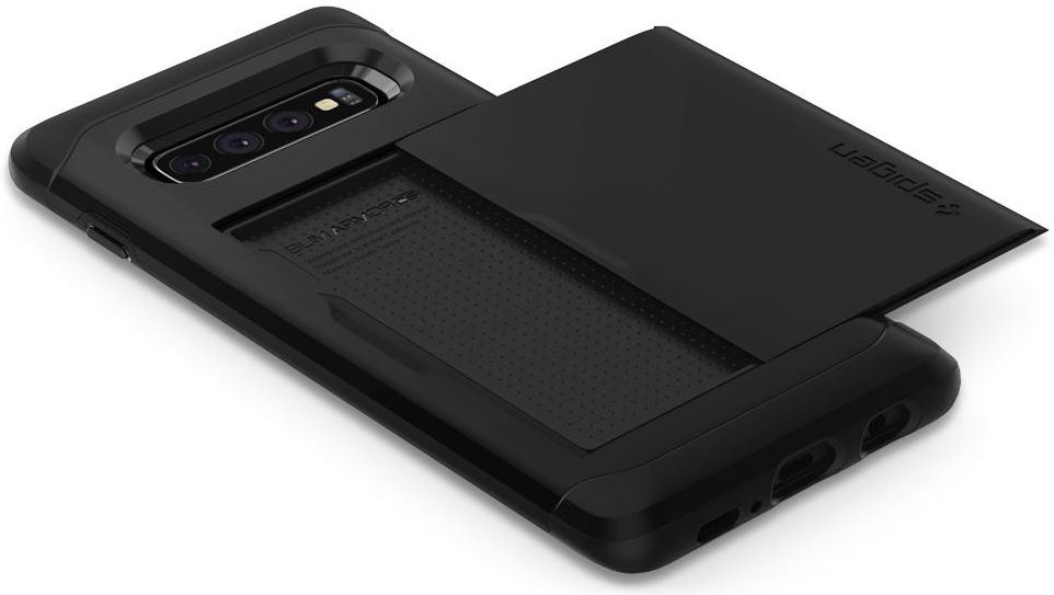 Spigen Slim Armor Card Holder Case Samsung Galaxy S10 Hoesje Zwart afbeelding 4