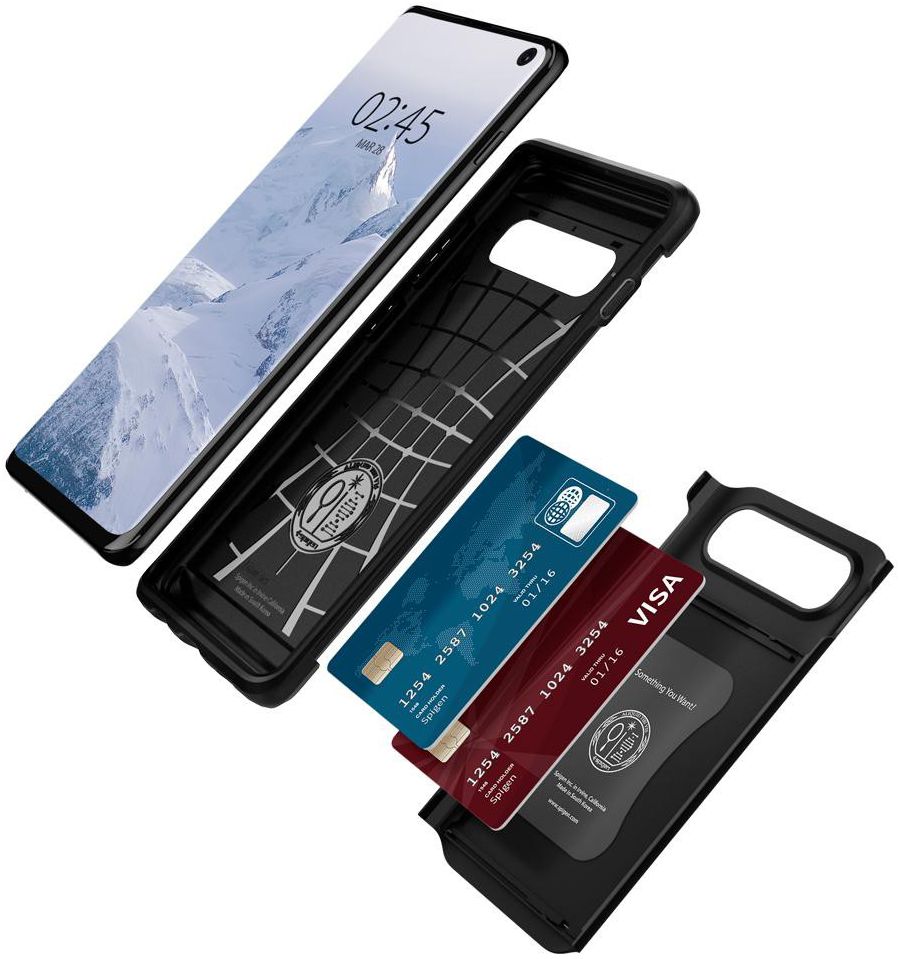 Spigen Slim Armor Card Holder Case Samsung Galaxy S10 Hoesje Zwart afbeelding 5