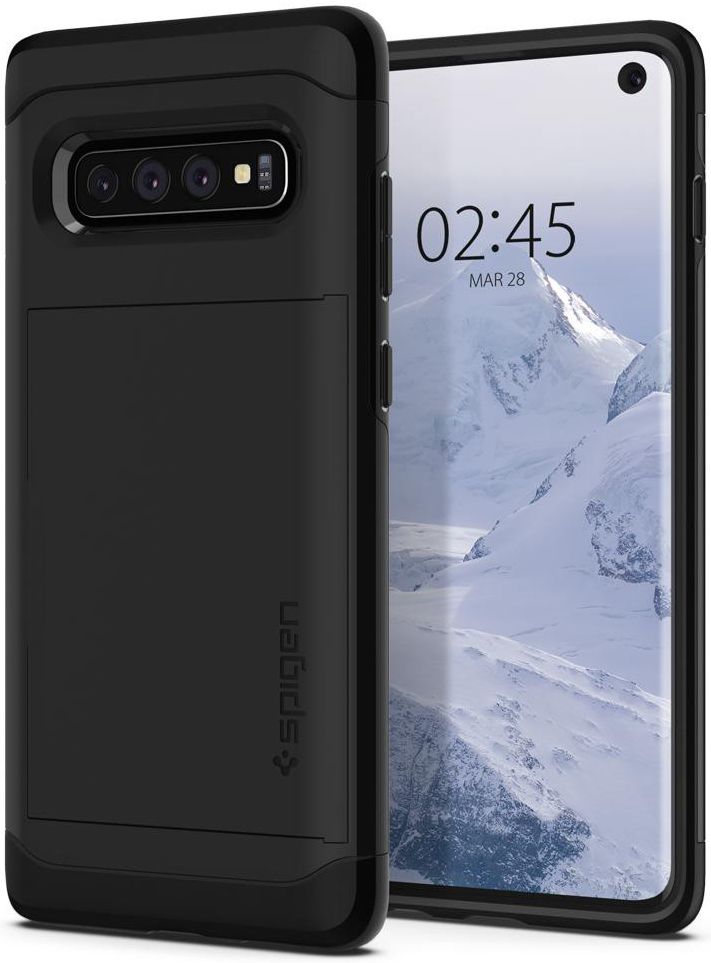 Spigen Slim Armor Card Holder Case Samsung Galaxy S10 Hoesje Zwart afbeelding 7