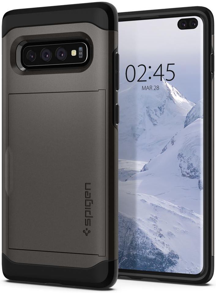 Spigen Slim Armor Card Holder Case Samsung Galaxy S10 Plus Gunmetal afbeelding 8