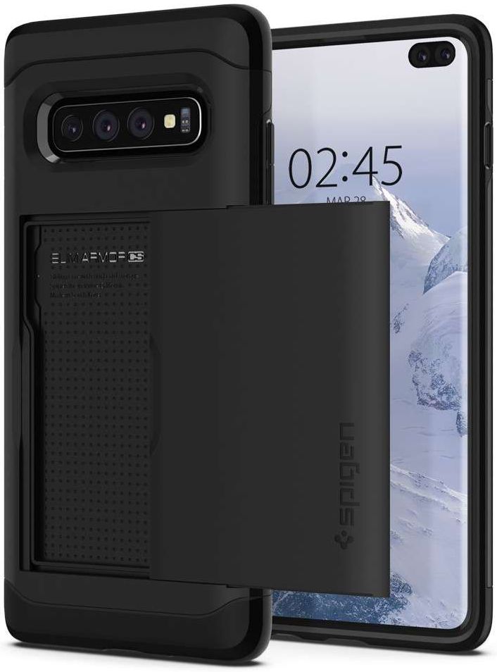 Spigen Slim Armor Card Holder Case Samsung Galaxy S10 Plus Zwart afbeelding 1