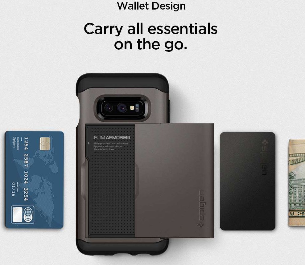 Spigen Slim Armor Card Holder Case Samsung Galaxy S10E Hoesje Gunmetal afbeelding 6
