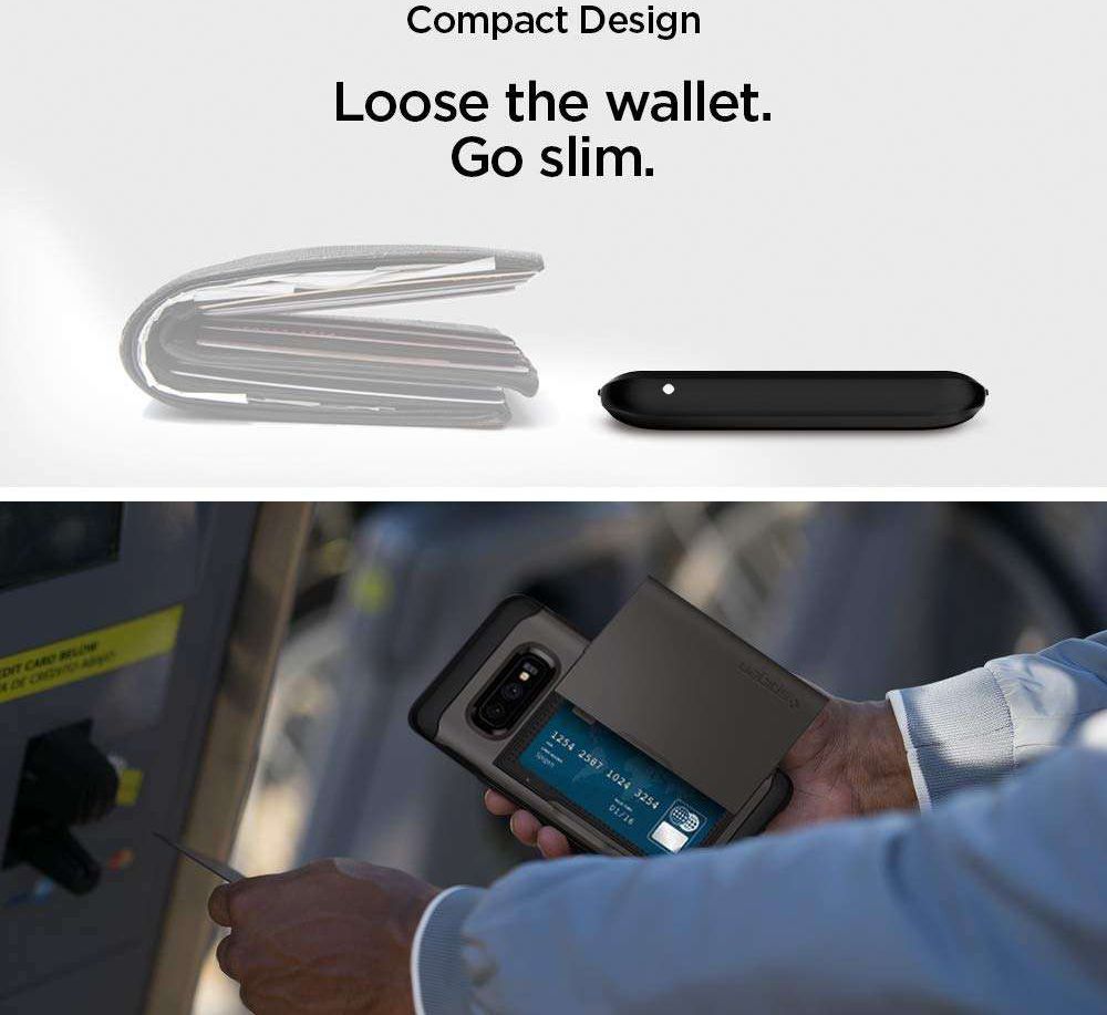 Spigen Slim Armor Card Holder Case Samsung Galaxy S10E Hoesje Gunmetal afbeelding 7