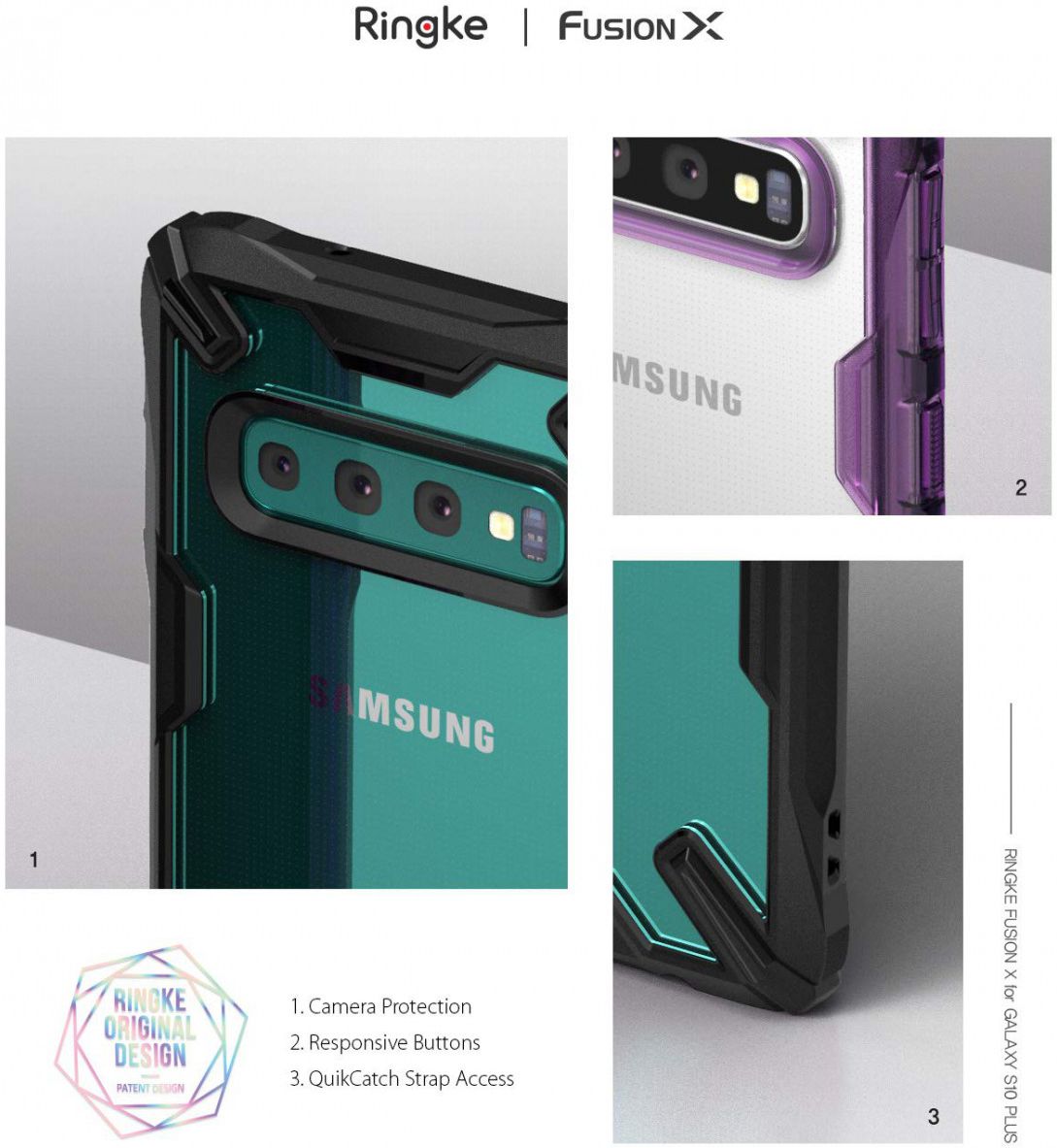 Ringke Fusion X Samsung Galaxy S10 Plus Hoesje Zwart afbeelding 13