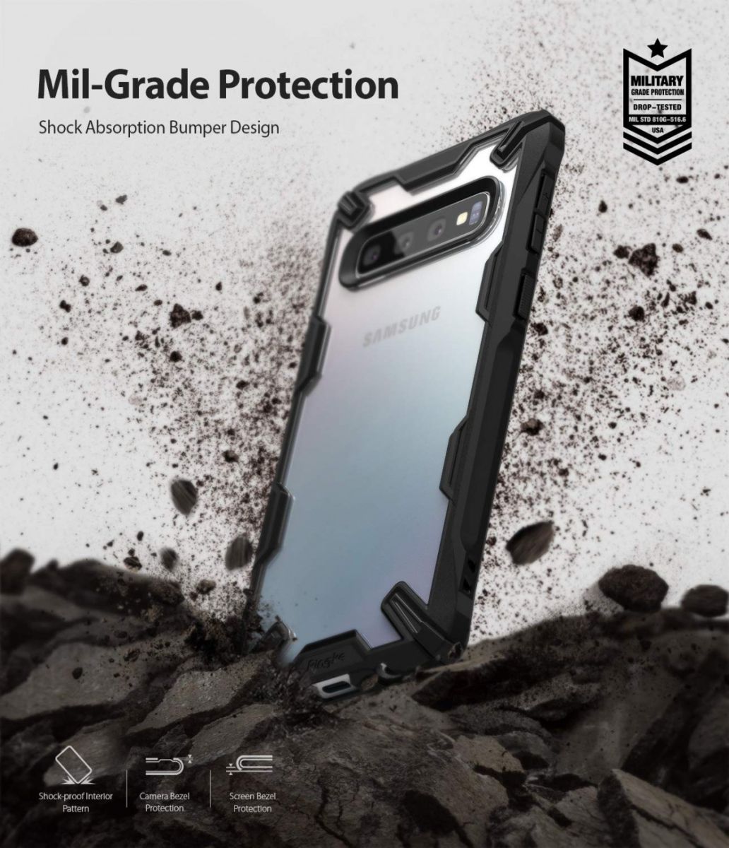 Ringke Fusion X Samsung Galaxy S10 Plus Hoesje Zwart afbeelding 4