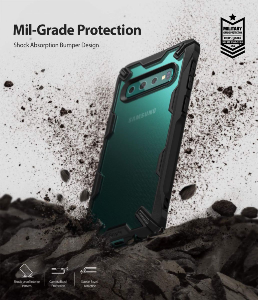 Ringke Fusion X Samsung Galaxy S10 Plus Hoesje Zwart afbeelding 8