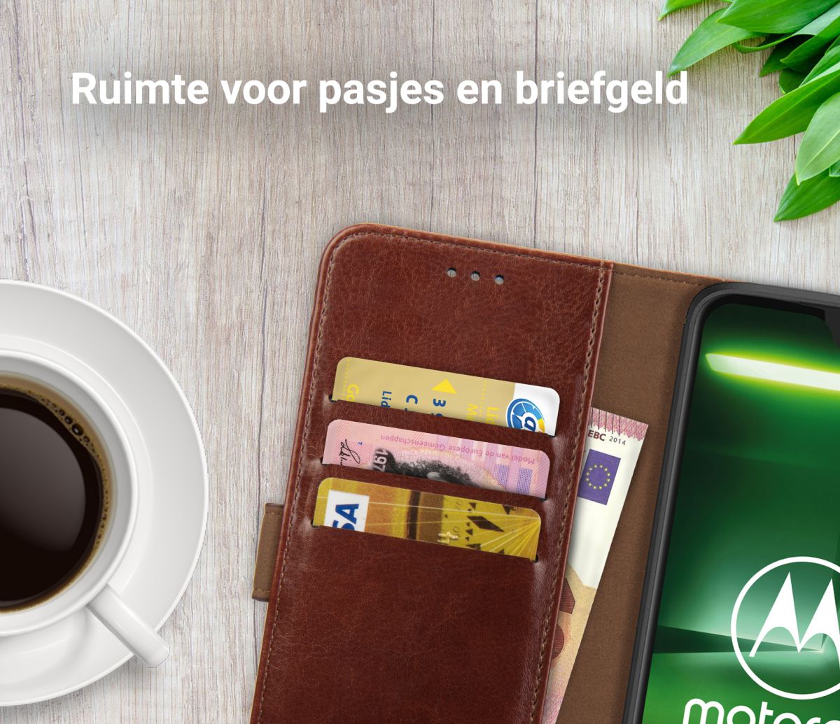 Rosso Element Motorola Moto G7 Plus Hoesje Book Cover Bruin afbeelding 6