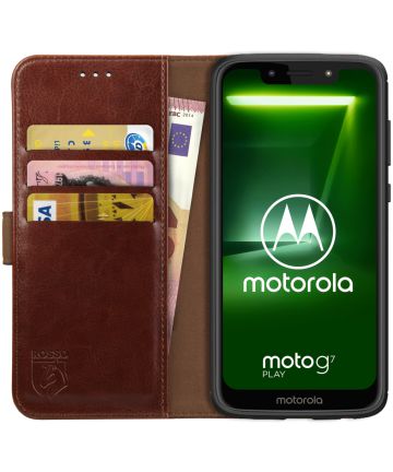 Rosso Element Motorola Moto G7 Play Hoesje Book Cover Bruin Hoesjes