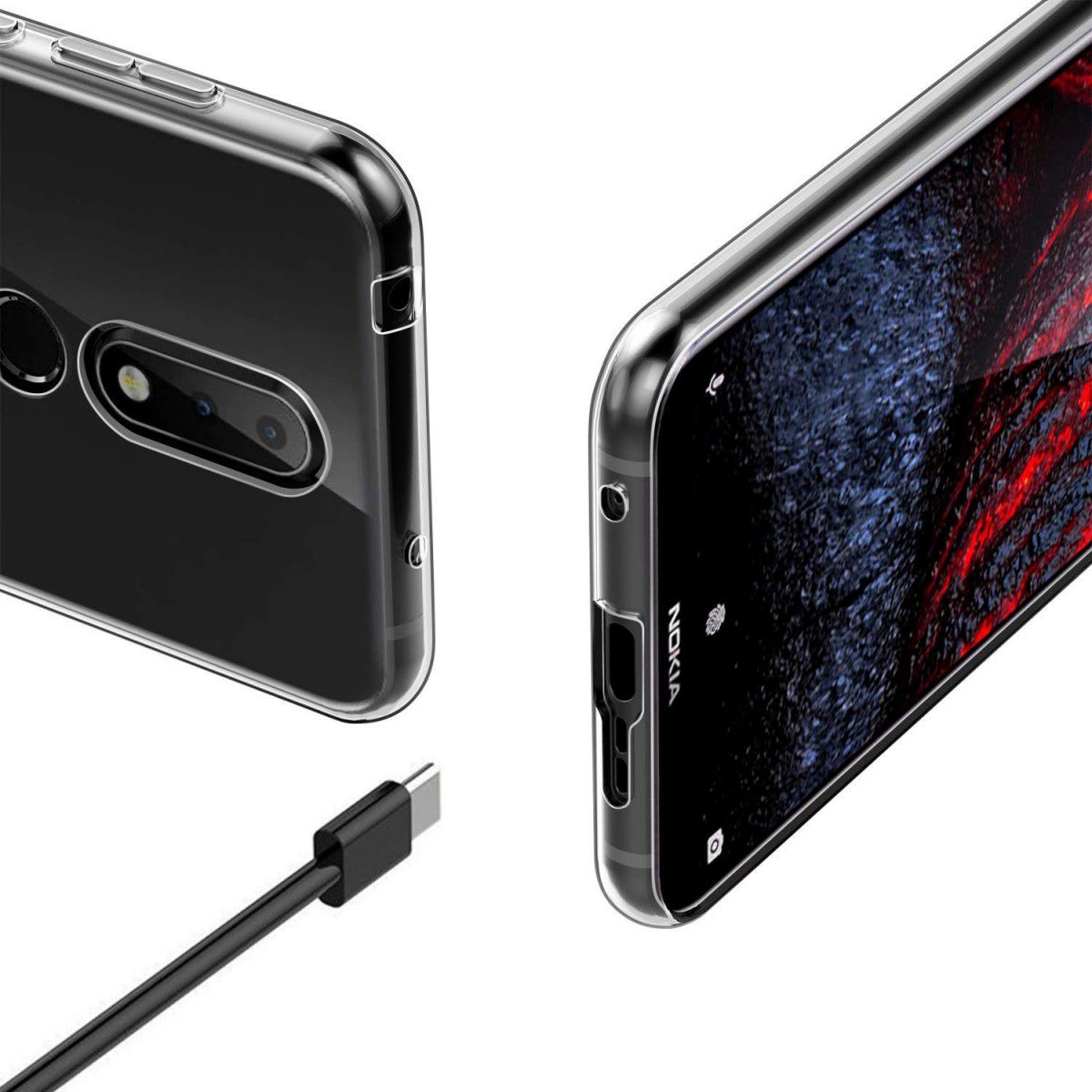 Nokia 6.1 Plus TPU Hoesje Transparant afbeelding 4