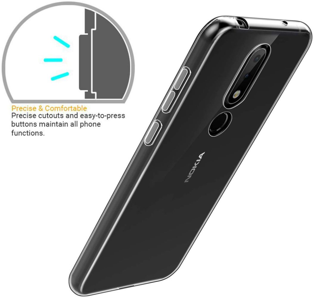 Nokia 6.1 Plus TPU Hoesje Transparant afbeelding 5