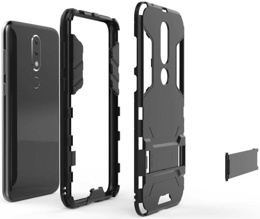 Nokia 6.1 Plus Hybride Back Cover Zwart afbeelding 2
